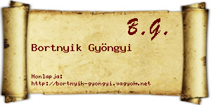 Bortnyik Gyöngyi névjegykártya